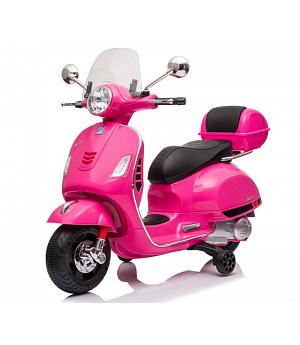 Vespa GTS-S 12V rosa-PINK + parabrisas y neceser, scooter 12V, asiento cuero   INDA194-VespaPK